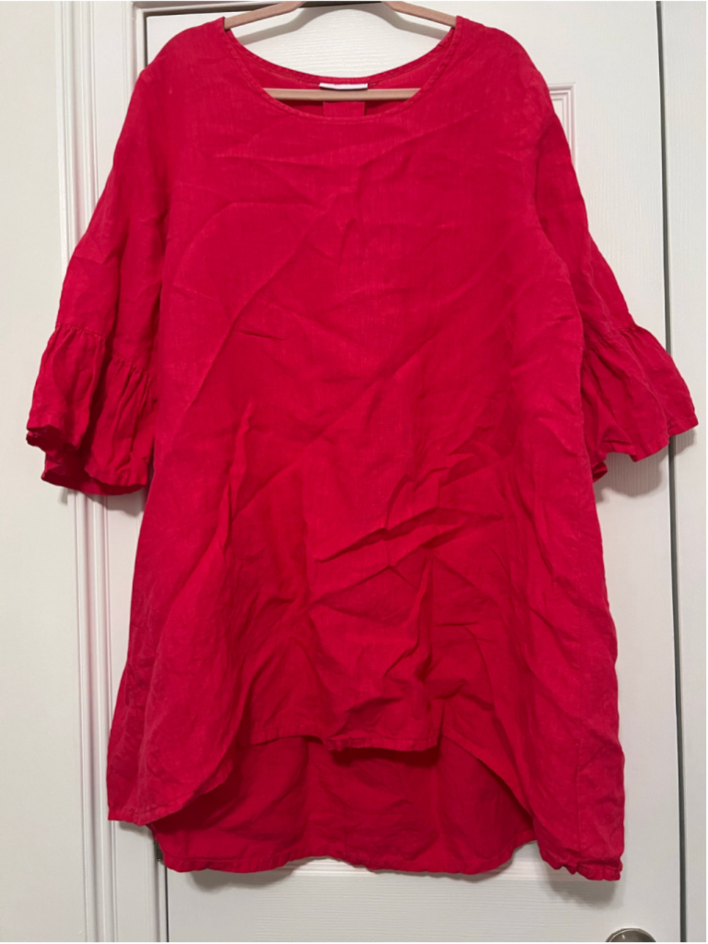 Women's Bryn Walker Hot Pink 100% Linen High Low Dress size L